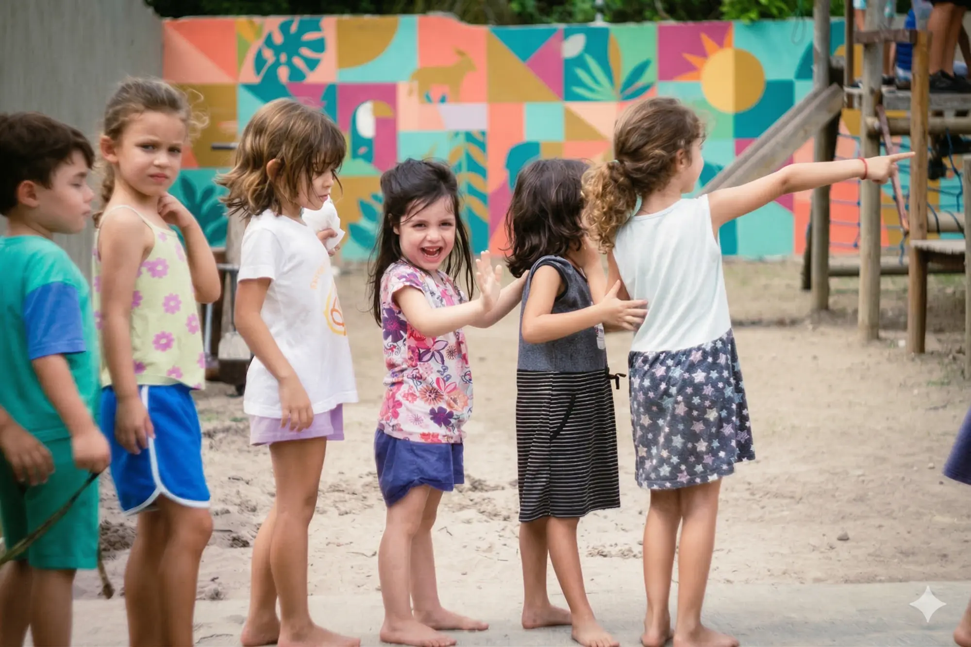Crianças brincando na natureza